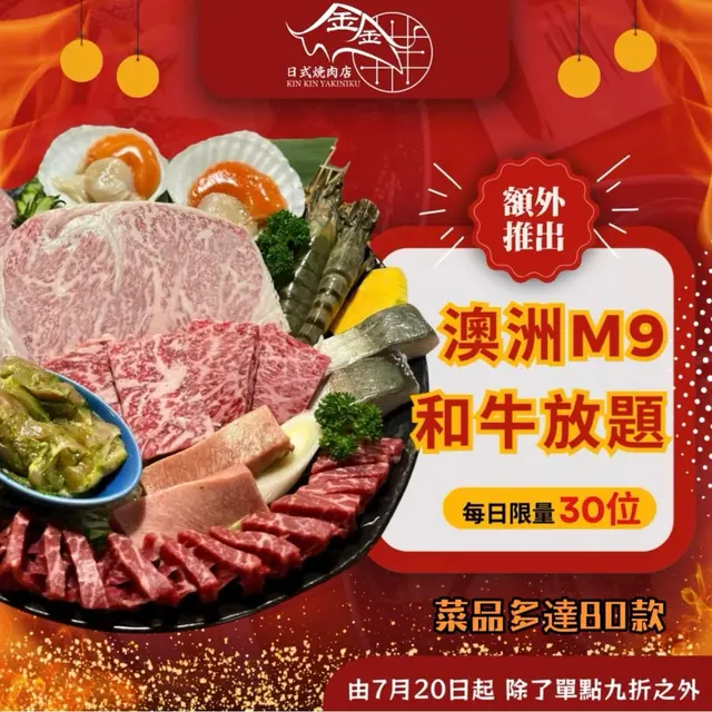 澳洲M9和牛放题65折、单点9折及套餐优惠